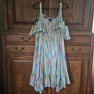 Torrid Multicolor Handkerchief Hem Skater Dress